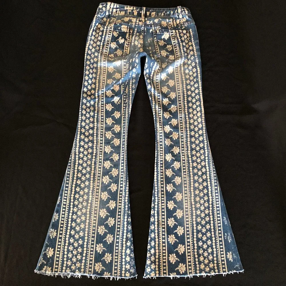 Rare Free People Bali Mantra Flare Jeans Sz 26 - Picture 7 of 16